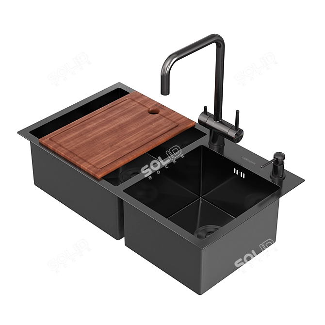 Gerhans Stainless Steel Kitchen Sink 3D model image 3