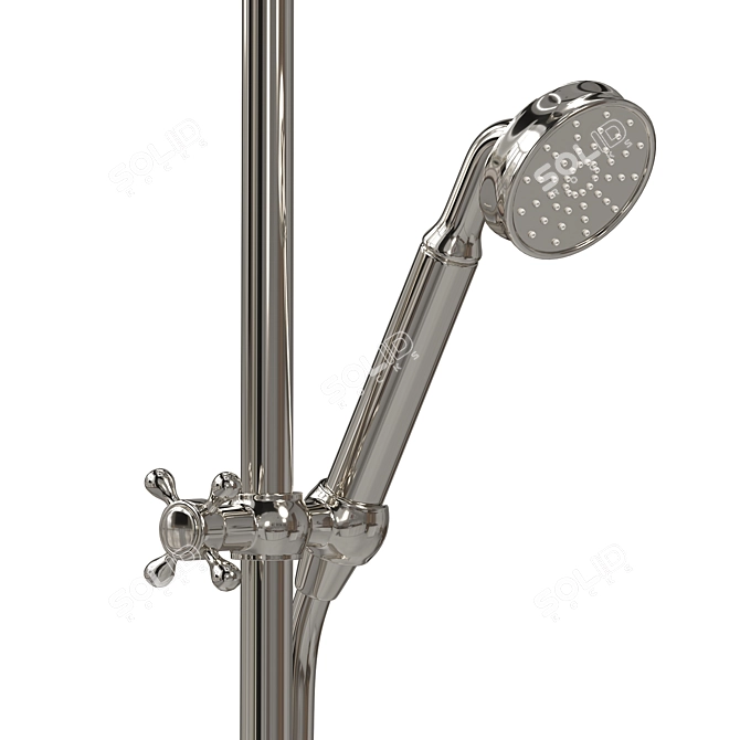 Elegant Streamline Shower Set 3D model image 3