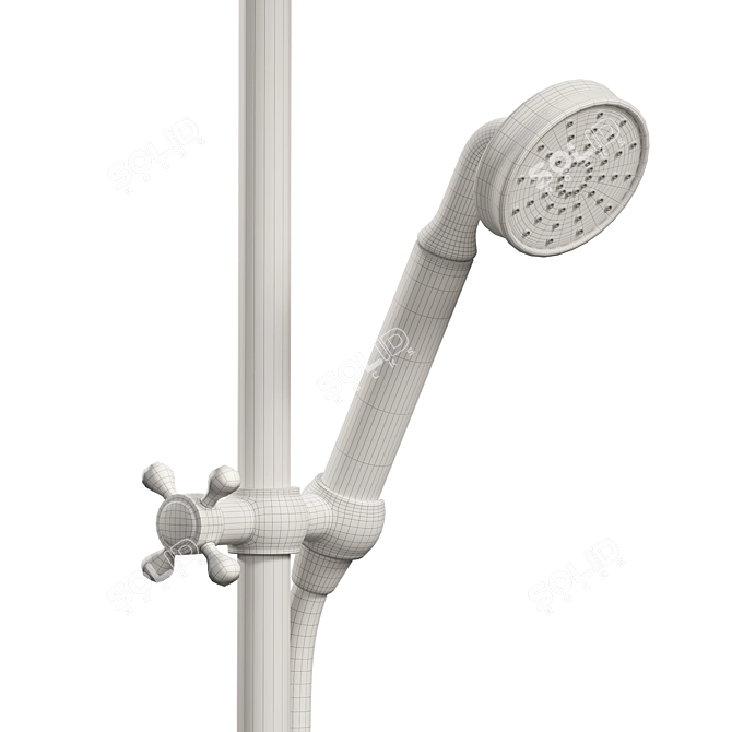 Elegant Streamline Shower Set 3D model image 4