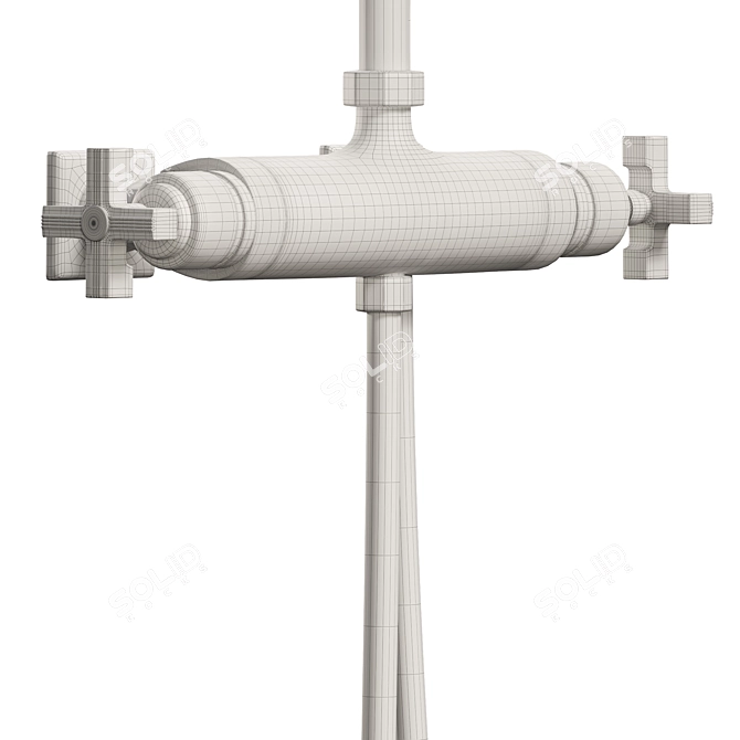 Elegant Streamline Shower Set 3D model image 6