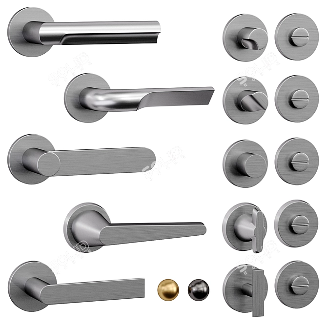 Eclipse, Rivio, Tense Door Handles 3D model image 1