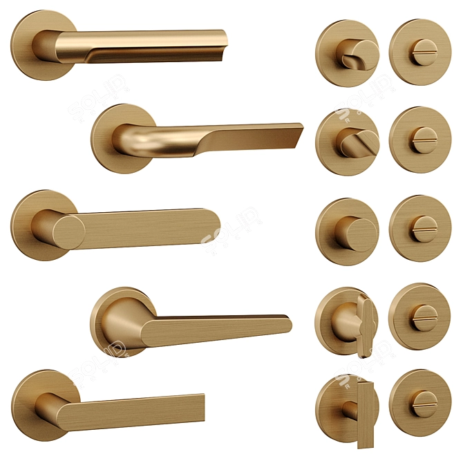 Eclipse, Rivio, Tense Door Handles 3D model image 2