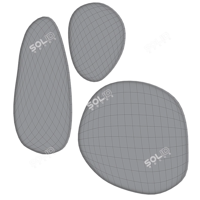 Modern Brass Wall Mirror Display 3D model image 4