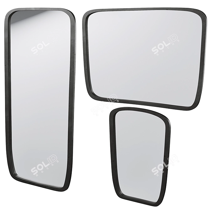 Sleek Black Mirrors by CB2 3D model image 1