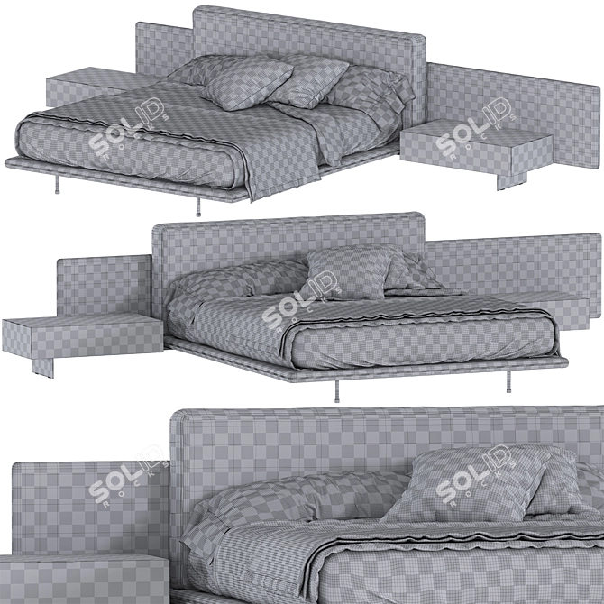 Minotti Horizonte Bed: 180x210x25mm 3D model image 3