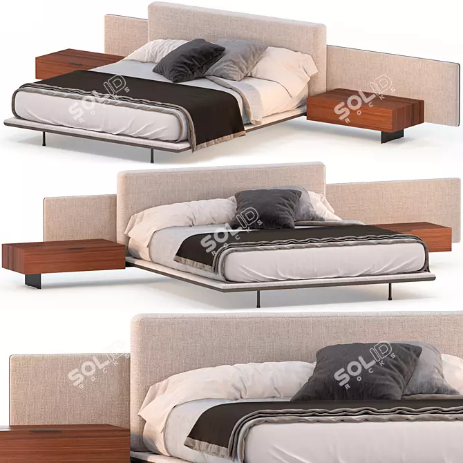 Minotti Horizonte Bed: 180x210x25mm 3D model image 4