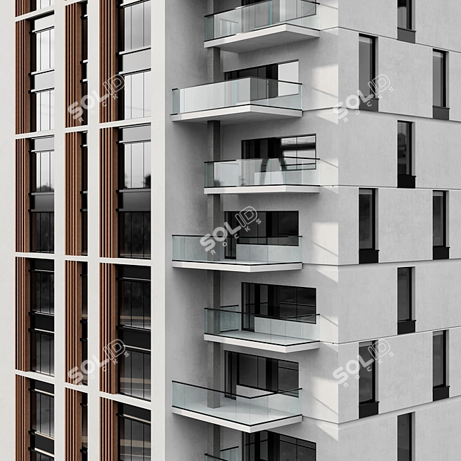 Exquisite Residential Building Model 3D model image 2