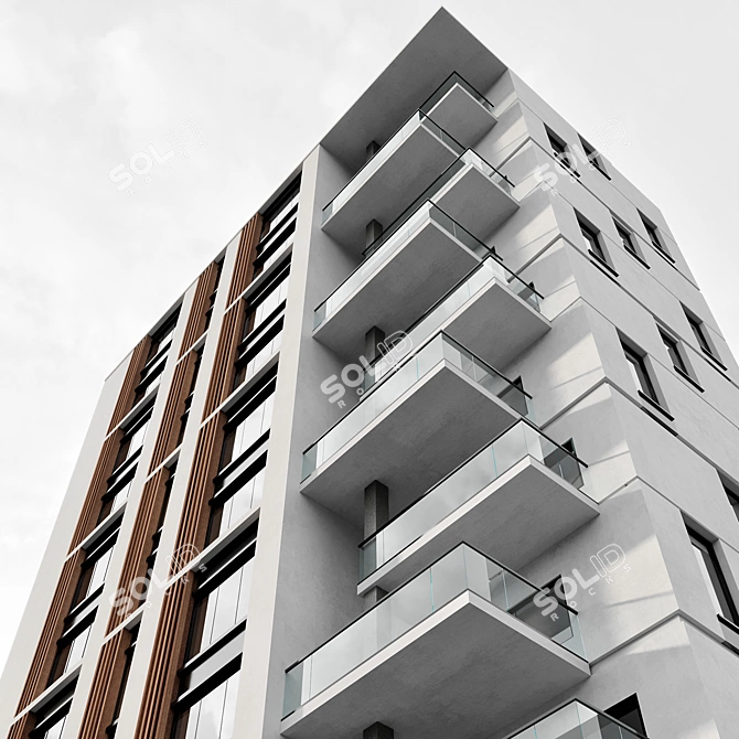 Exquisite Residential Building Model 3D model image 3