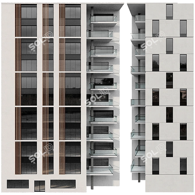 Exquisite Residential Building Model 3D model image 4