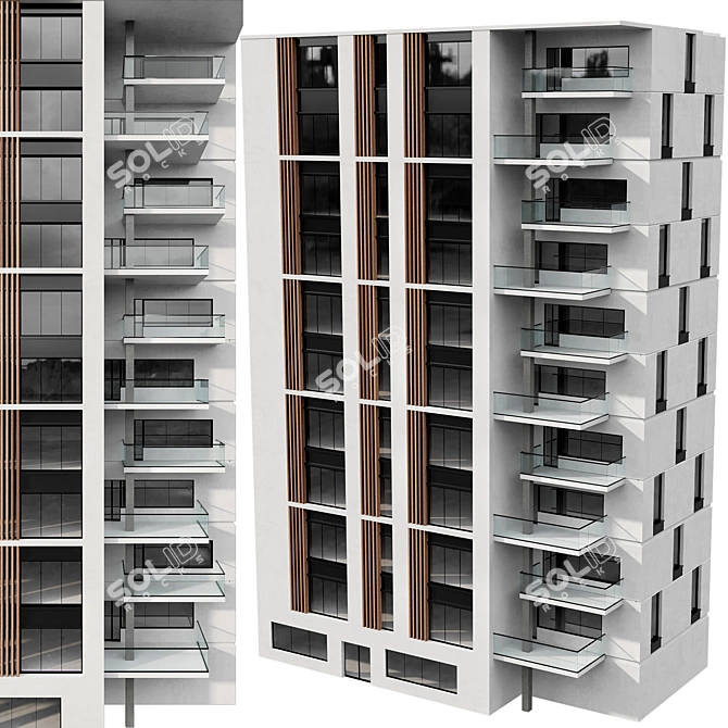 Exquisite Residential Building Model 3D model image 5