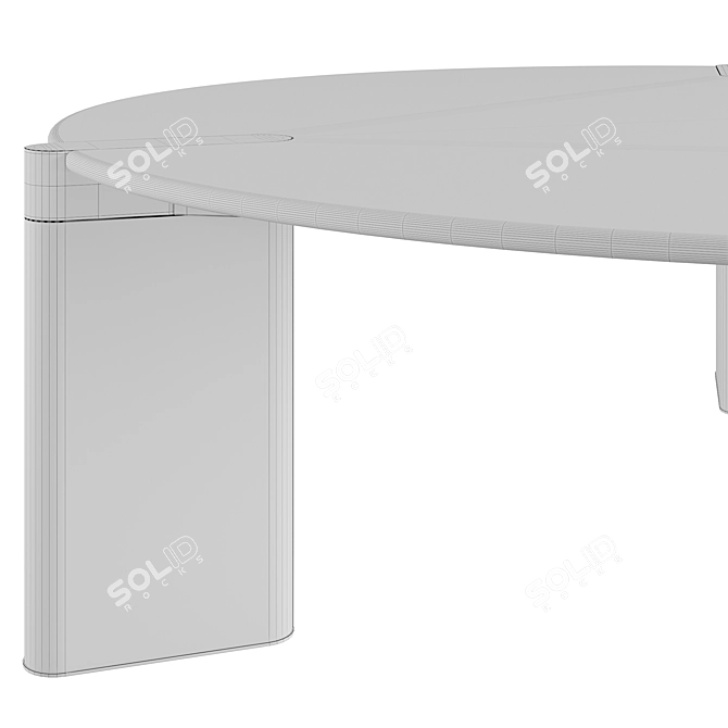 Italian Brass Coffee Table 3D model image 3