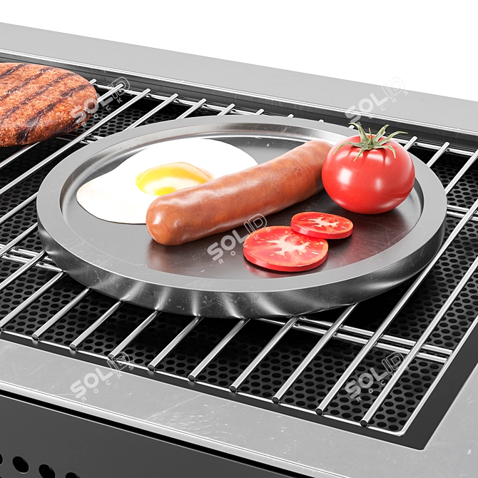  BBQ Grill 3D Model Kit 3D model image 2