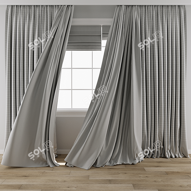 Breezy Curtain 3D Model Set 3D model image 3