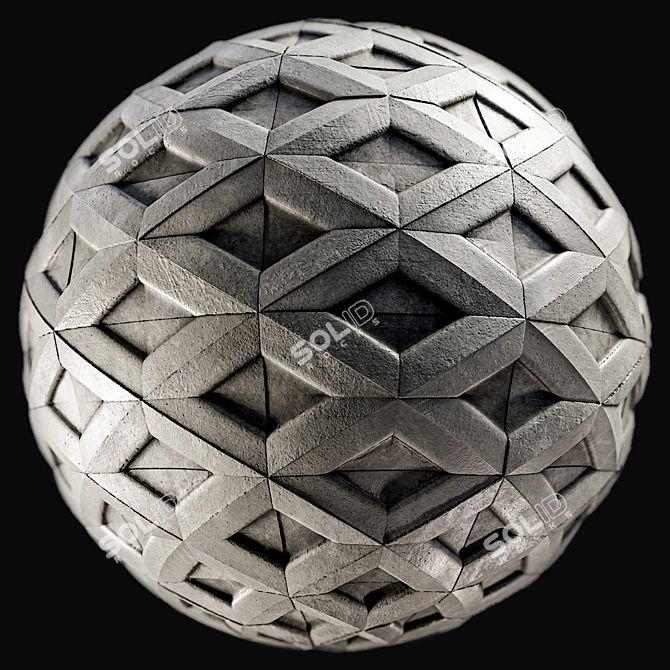 3D Concrete Wall Panel Texture Set 3D model image 2