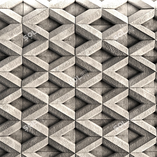 3D Concrete Wall Panel Texture Set 3D model image 3