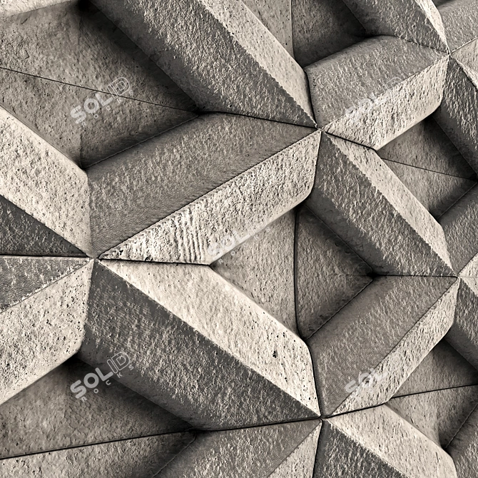 3D Concrete Wall Panel Texture Set 3D model image 4
