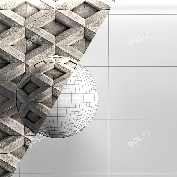3D Concrete Wall Panel Texture Set 3D model image 5