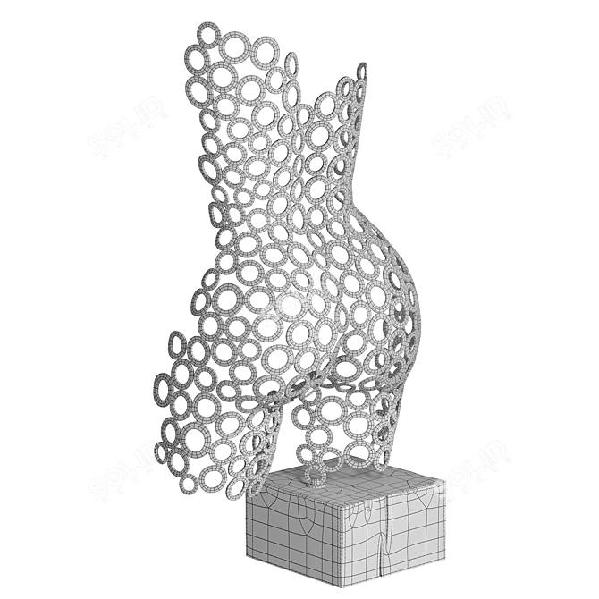 Modern Stainless Steel Sculpture Display 3D model image 3