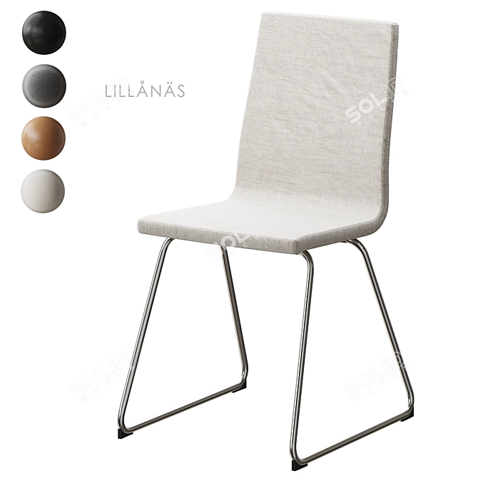 Scandi Chic Chrome Dining Chair 3D model image 2
