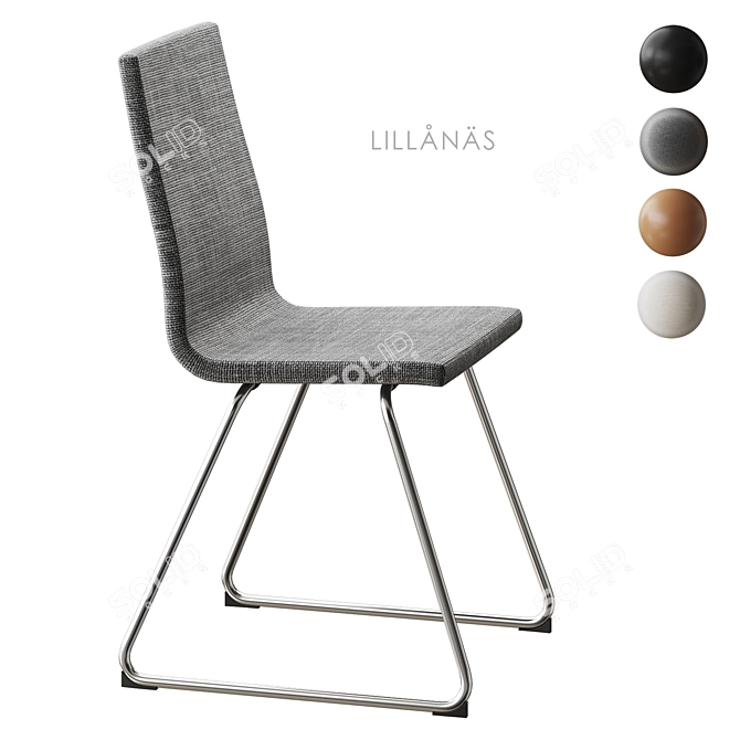Scandi Chic Chrome Dining Chair 3D model image 3