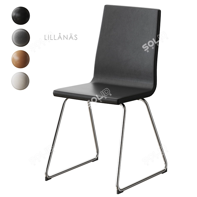 Scandi Chic Chrome Dining Chair 3D model image 4