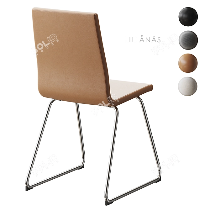Scandi Chic Chrome Dining Chair 3D model image 5