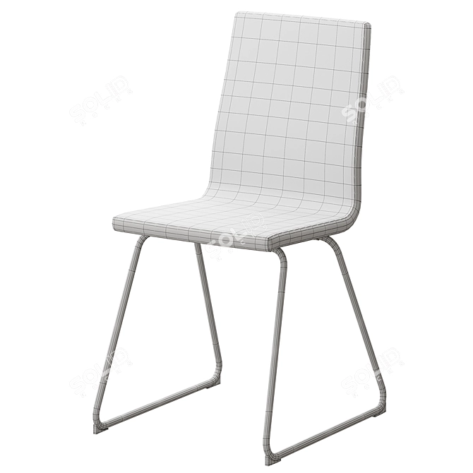 Scandi Chic Chrome Dining Chair 3D model image 1