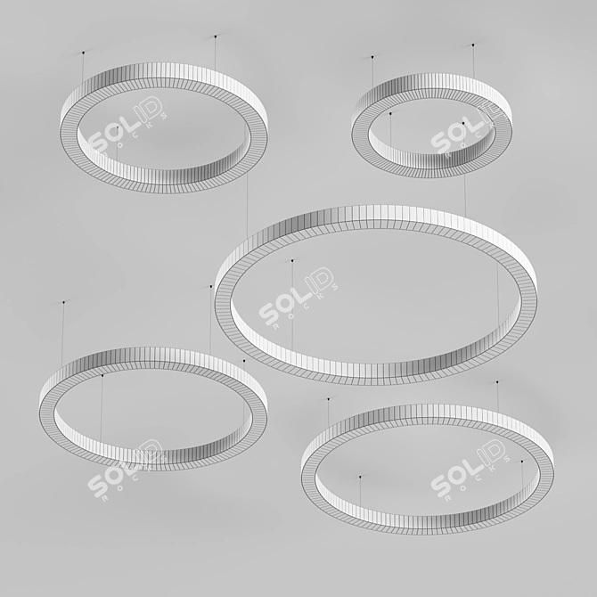 Modular LED Ring Pendant Light 3D model image 3