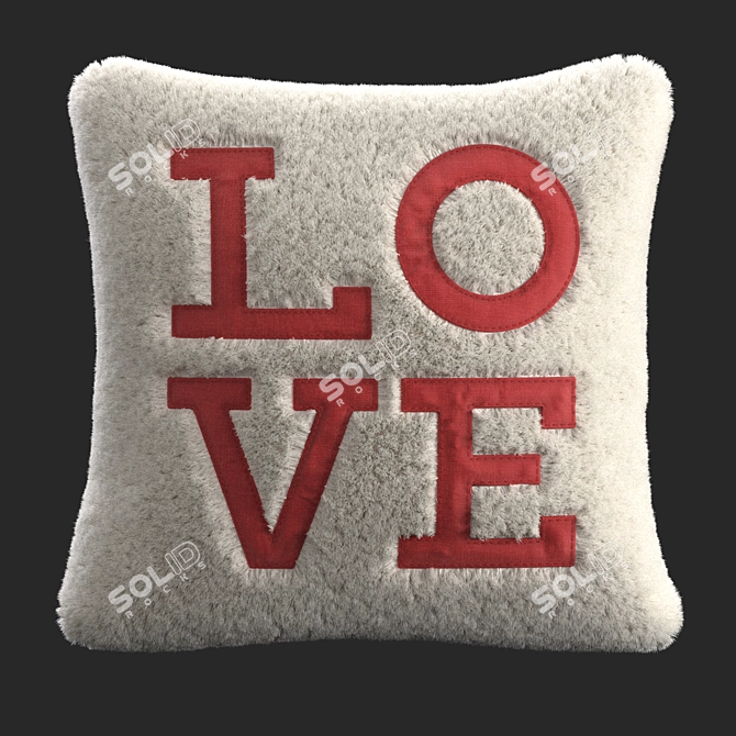 Cozy Love Sherpa Pillow Cover 3D model image 3