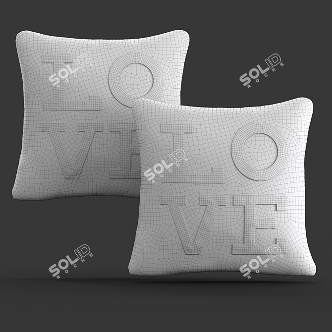 Cozy Love Sherpa Pillow Cover 3D model image 6