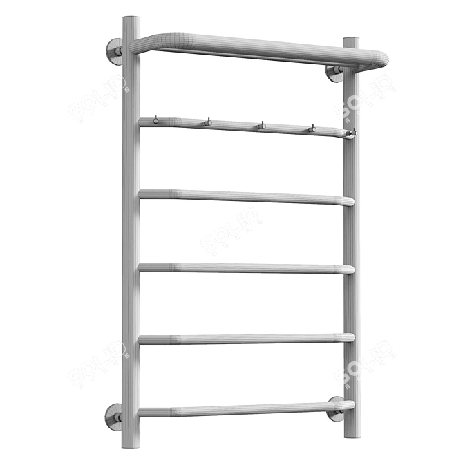 Water Heated Towel Rack Chrome 3D model image 2