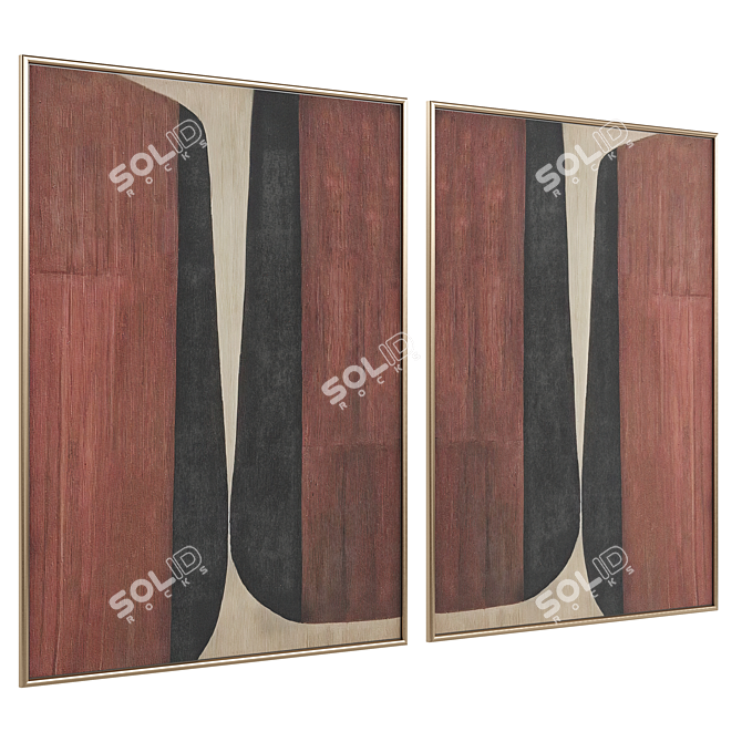 Minimalist Abstract Painting Duo 3D model image 2