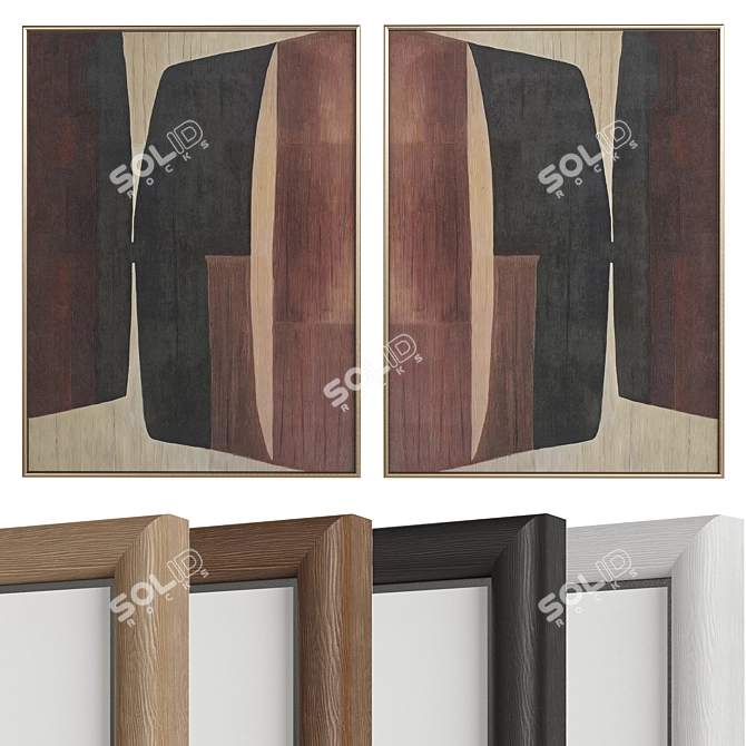 Modern Abstract Art Duo Set 3D model image 1