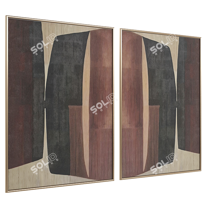 Modern Abstract Art Duo Set 3D model image 2