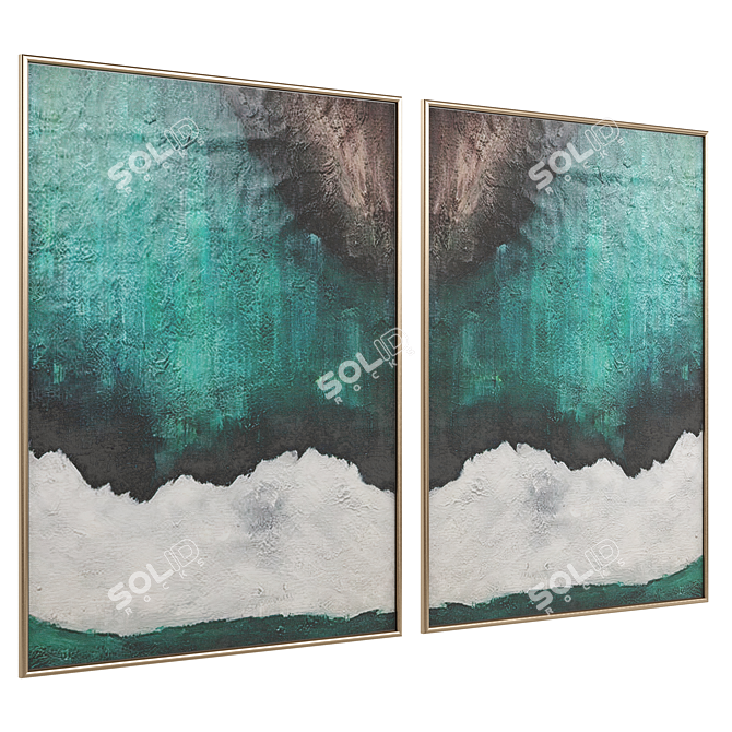 Modern Frame Abstract Art Set 3D model image 2