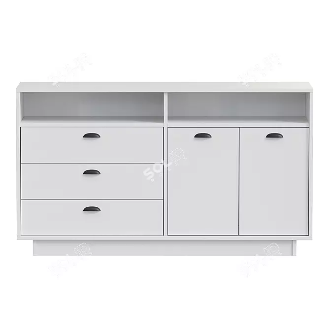 Airin White Woodgrain Sideboard 3D model image 2