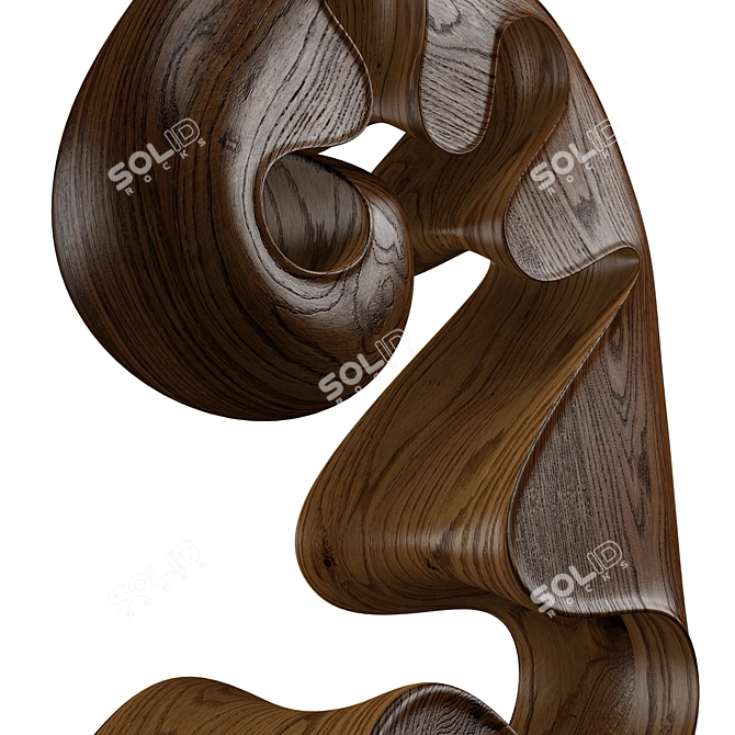 Handcrafted Wooden Sculpture Art 3D model image 2