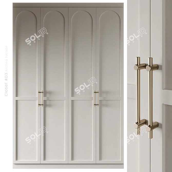 Arched Wardrobe Closet - Turbosmooth 3D model image 1