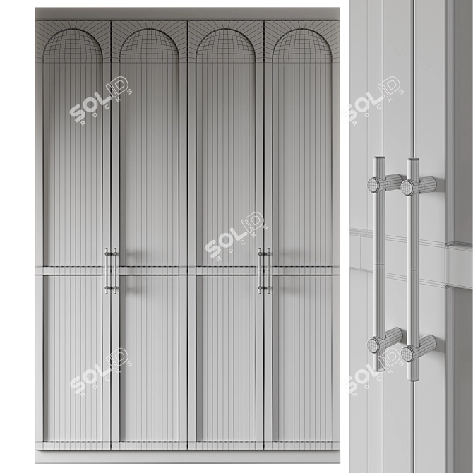 Arched Wardrobe Closet - Turbosmooth 3D model image 4