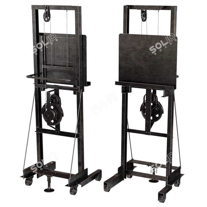 Industrial Cranking Steel Easel 3D model image 1