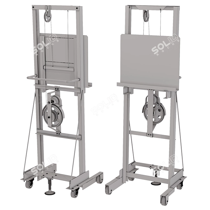 Industrial Cranking Steel Easel 3D model image 2