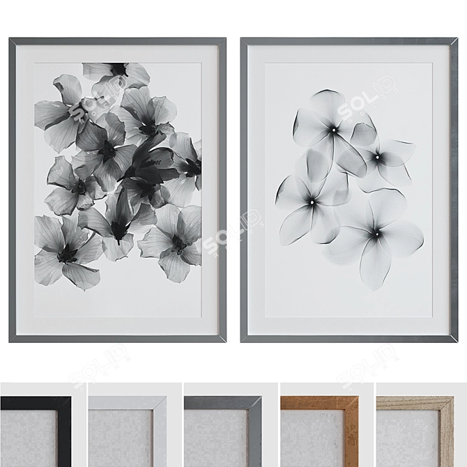 Modern Abstract Picture Frame Set 3D model image 1