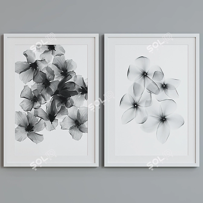 Modern Abstract Picture Frame Set 3D model image 2