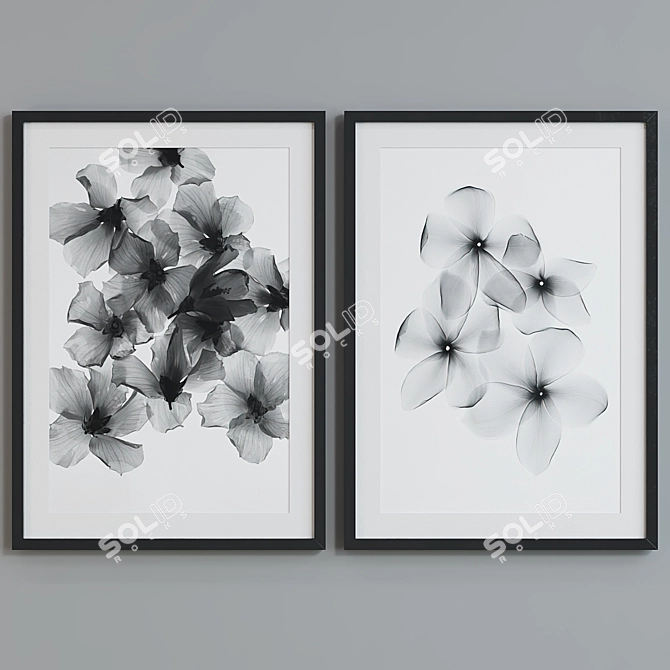 Modern Abstract Picture Frame Set 3D model image 3