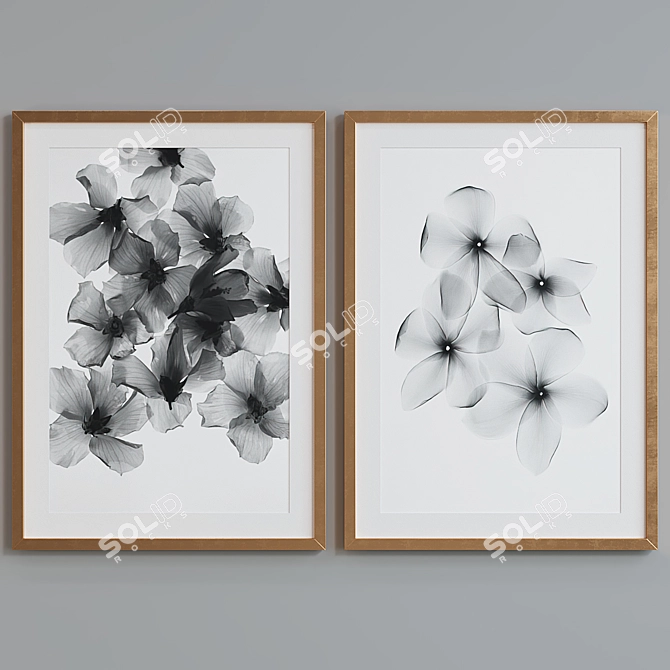 Modern Abstract Picture Frame Set 3D model image 4