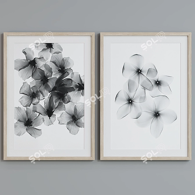 Modern Abstract Picture Frame Set 3D model image 5