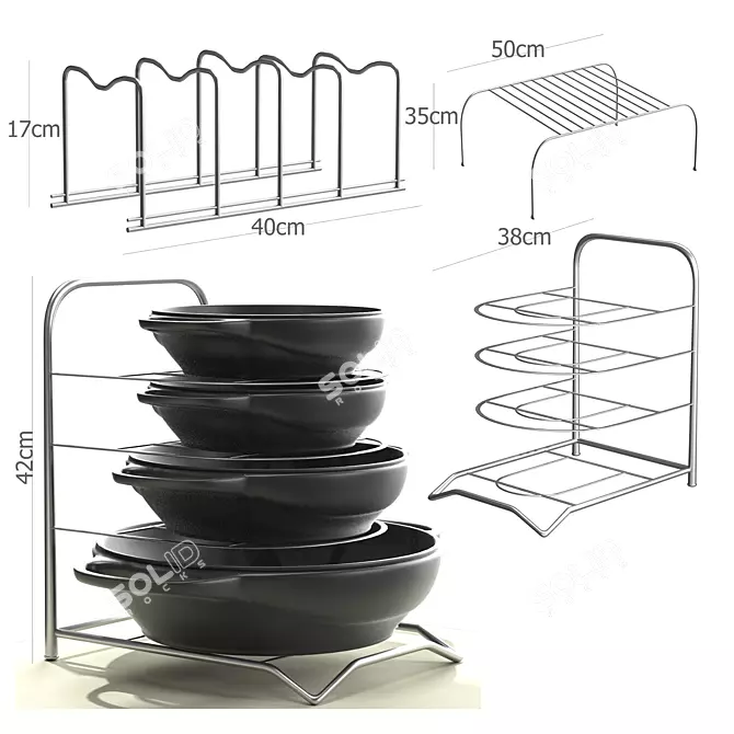 Compact Pot and Pan Storage 3D model image 6