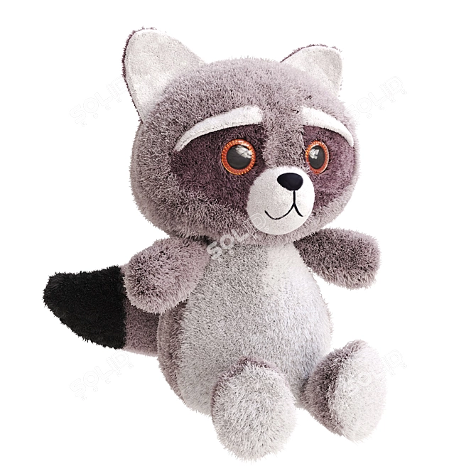 Plush Raccoon Soft Toy 3D model image 1