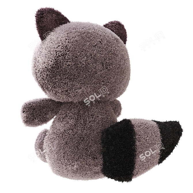 Plush Raccoon Soft Toy 3D model image 2