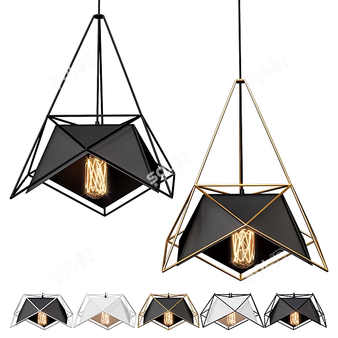 Modern Pendant Lamp RODS 3D model image 2